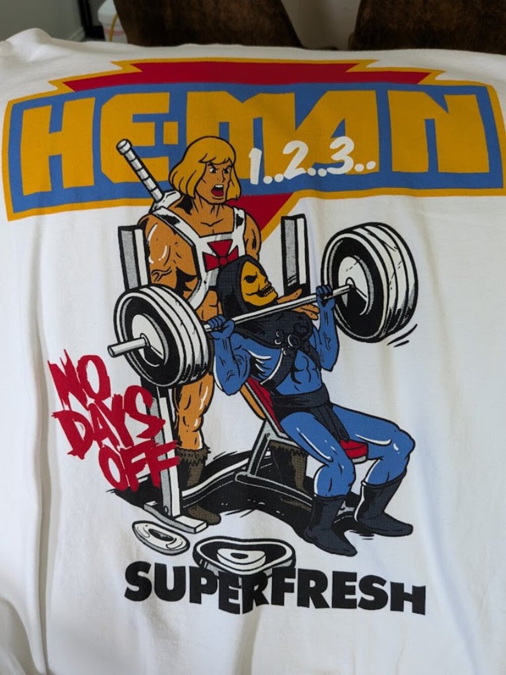 SuperFresh RARE "He-Man / Skeletor Reps" Limited Edition 3XL BodyBuilding Tee